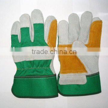 cow leather double palm work glove