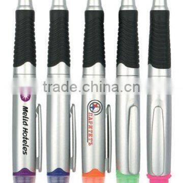 plastic ballpoint pen/black rubber grip ballpen