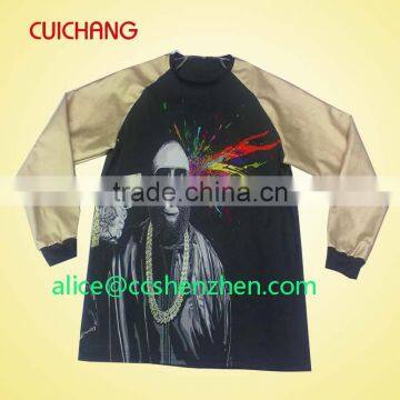 2015 cheap wholesale custom crewneck sweatshirts with leather sleeves, crewneck sweatshirts with gold leather sleeves