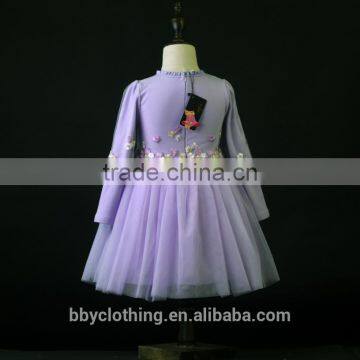 Kids Girls Boutique Dress 2017 Autumn Embroidered Princess Flower Dress for Weddings Baby Girl White Party Dress 4-8 Year photo-3