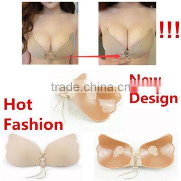 Adjustable Rope And Front Closure Angel Wing Strapless Bra for Sexy Girls