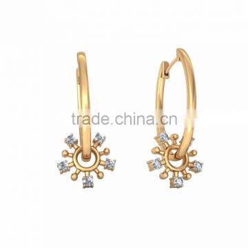 18K gold plated zirconia hoop earrings