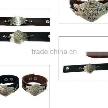 Personalized Leather Words Bracelet,custom Words Carved Bracelet,gift Friendship Wristbands photo-5