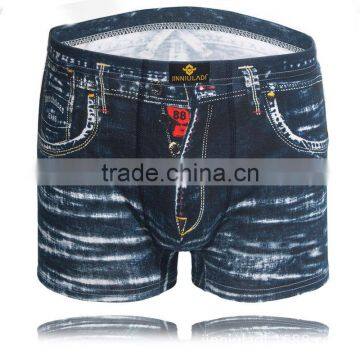 MGOO Hot Sale Mens Jeans Print Boxer Underwear Young Boy Boxer Fitting Sexy Male Boxer photo-3