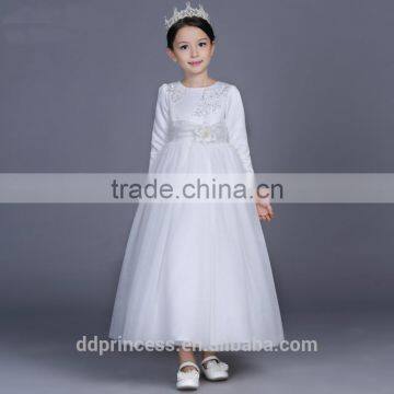 2017 Long Communion Dress Celebrity Dress White Evening Dress Long Sleeve photo-2