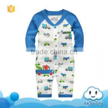 AR-268B full cars printed new born baby wear pajama clothes romper 2017 no brand clothing romper suit infants toddler jumpsuit