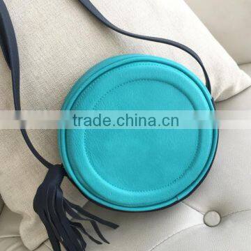 Zm35602a Fashion Girls Round Zipper Tassel Bag Small Crossbody Bags photo-2