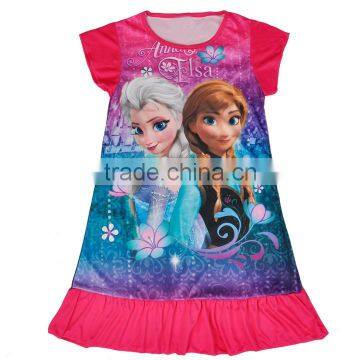 2014 New Arrival Lace Dress Flouncing Round Neck Print Dress 4 Sizes 4-7 Years SV005983#