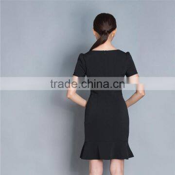 OEM Summer Pencil Elegant Airline Stewardess Uniform Fish Tail Career Dress photo-5