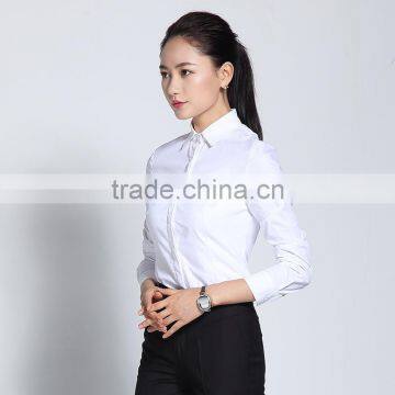 2017 Juqian New Design Spring Women Clothing Office Wear White Cotton Blouse photo-2