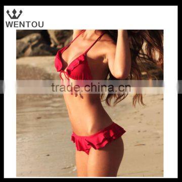 Wholesale Red Scalloped Micro Bikin photo-2