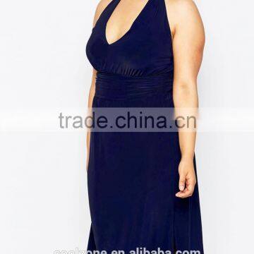 Sexy Halter Neck Bodycon Fit Plus Size Evening Dress for Fat Women photo-4