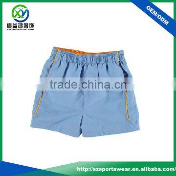 Fashional Design Blue color with Yellow Polyester Sport Shorts For Children