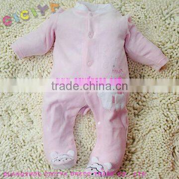 Wholesale custom baby girl cute bubble romper vevlet romper