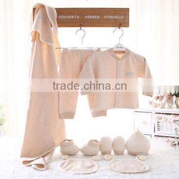 Wholesale 11pcs new born baby gift set organic cotton clothing