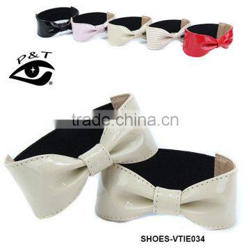 5 Colors Patent Leather Bowknot Shoe Lace For Shoe Decorations photo-2