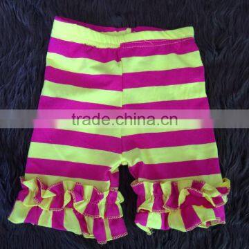 Boutique remakes hot red stripe elasticity knit wholesale baby ruffle shorts MH5051312