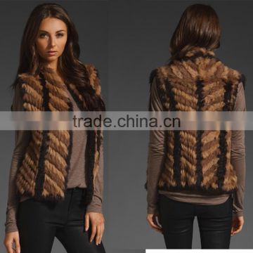 China Factory Wholesale YR570 Wholesale and Retail China Supply Hand Knit Rabbit Fur Wear Vests