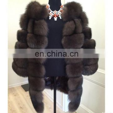 SAGA FOX FUR REAL FUR PARKA FIRE GOLD LADIES JACKET NEW WOMENS QUILTED FUR With Button and ZIP