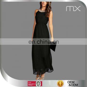 Fashionable Black Women Evening Dress Nice Sleeveless Skirt