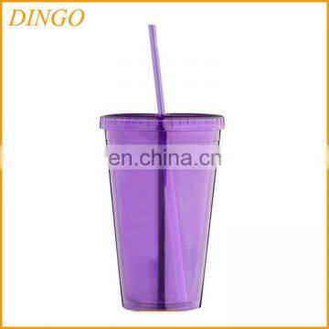 Clear Acrylic 16oz Tumbler Cup Mug 16oz Skinny Acrylic Drink Tumbler with Lid and Straw Set