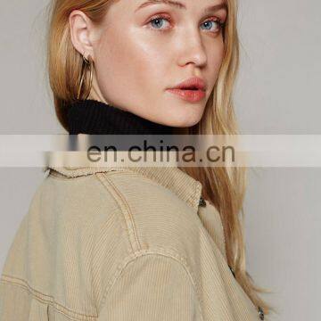 OEM Retro Army Style Cotton Shirt Jacket for Women photo-3