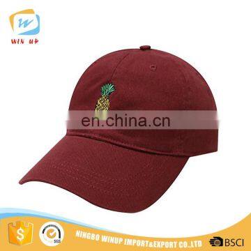 WINUP 2017 wholesale 100% cotton pineapple logo snapback baseball cap