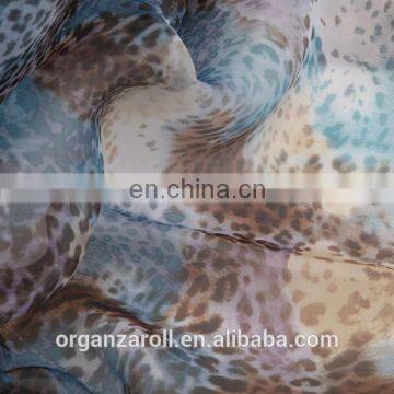 High quality leopard print sheer organza for garment accessories