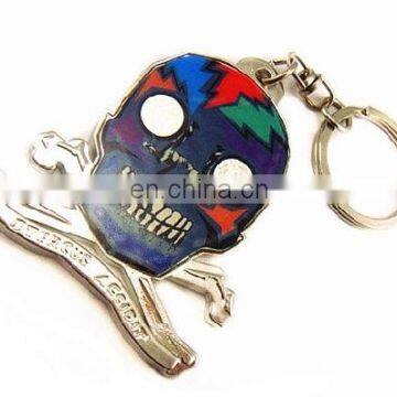 Custom metal skull shaped keychain/key ring