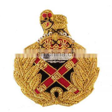 wire embroidery design patches, hand embroidered bullion blazer badges S