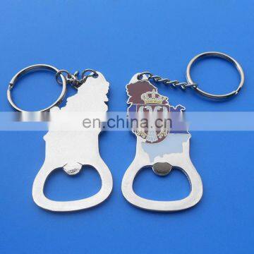 metal die casting bottle opener keyring- sublimation logo print functional beer opener key chain