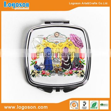 Square shape and round shape makeup metal compact mirror