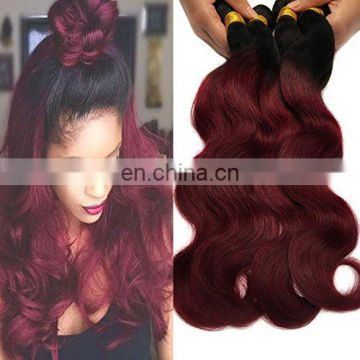 Best virgin hair vendors Body wave Burgundy 99J ombre human hair