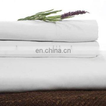 100% cotton white sateen bed sheet for hotels