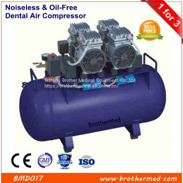 Noiseless & Oil-Free Dental Air Compressor 1 for 3