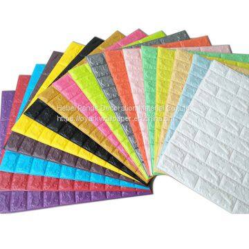 3D DIY self adhesive waterproof wall sticker fashion design brick background living room foam wallpaper