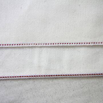 Hot Sale 7.5oz Selvage Jeans White Cotton Denim Fabric Manufacturers W1020 photo-2