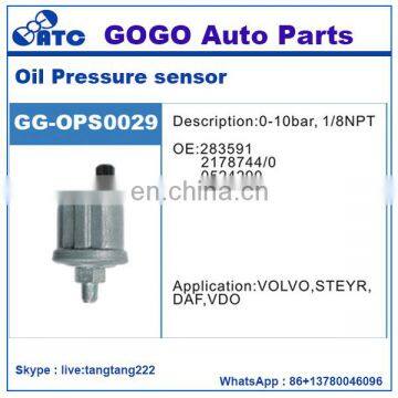 Oil Pressure Sensor for VOLVO,STEYR, DAF.VDO OEM 283591 2178744/0 0524290 29/12C/K 0-10bar, 1/8NPT