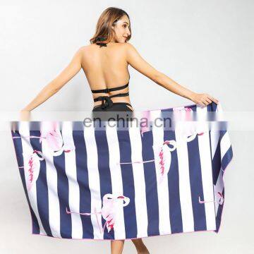 High Quality Sublimation Printing Hotel Shower Quick-Dry Microfiber Beach Towel With Logo