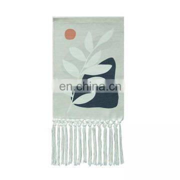 Home Decoration Wall Hanging Machine Woven Art Tapestry With Tassels photo-4