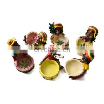 Custom Design Wholesale Arts Exotic Jamaican Style  Resin Cheap Ashtray