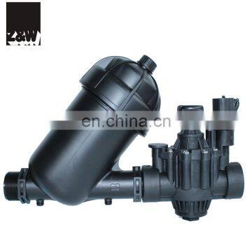 plastic irrigation solenoid electric valve 1.5 inch 11/2"  with flow control 150P Latching AC DC 24V screen disc filter set