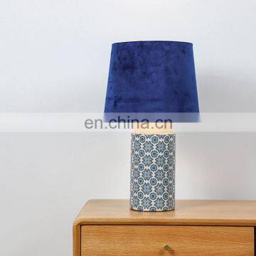Living Room Decorative Lights Office Hotel Blue Ceramic Table Lamp for Home Decor photo-6