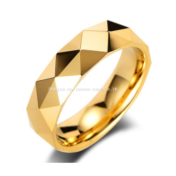 Faceted Tungsten Gold Ring