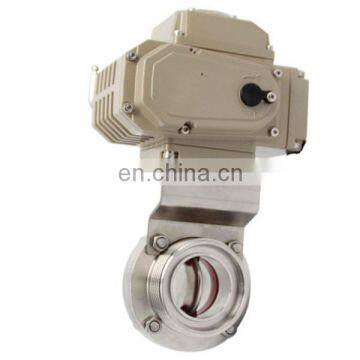 Sanitary Electric Actuated Butterfly Valve Stainless Steel Butterfly Valves With Electric Actuator