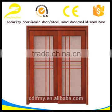 wood framed glass solid wood door fancy wood door design