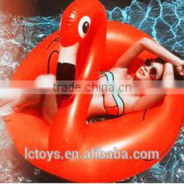 Red Inflatable Giant Red Flamingo Shaped Pool Float Ring Swimming Fun Toys