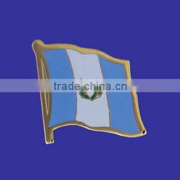 Custom design high quality cloisonne hard enamel filled Guatemala flag Lapel Pin