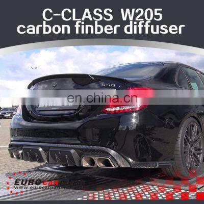 C CLASS W205 Carbon Rear Diffuser for W205 C63 Carbon Finber Diffuser With Muffler Tips
