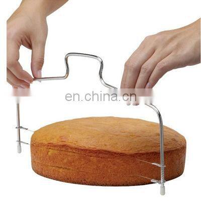 1pc Adjustable Cake Slicer Wire Leveler Stainless Steel Pastry Bread Cutter Pizza Dough Slices Tool Silvery